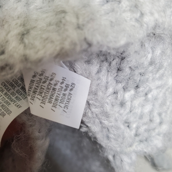 AERIE Blue Striped Chunky Oversided Knit Sweater Crew Neck Size XS - Picture 7 of 9